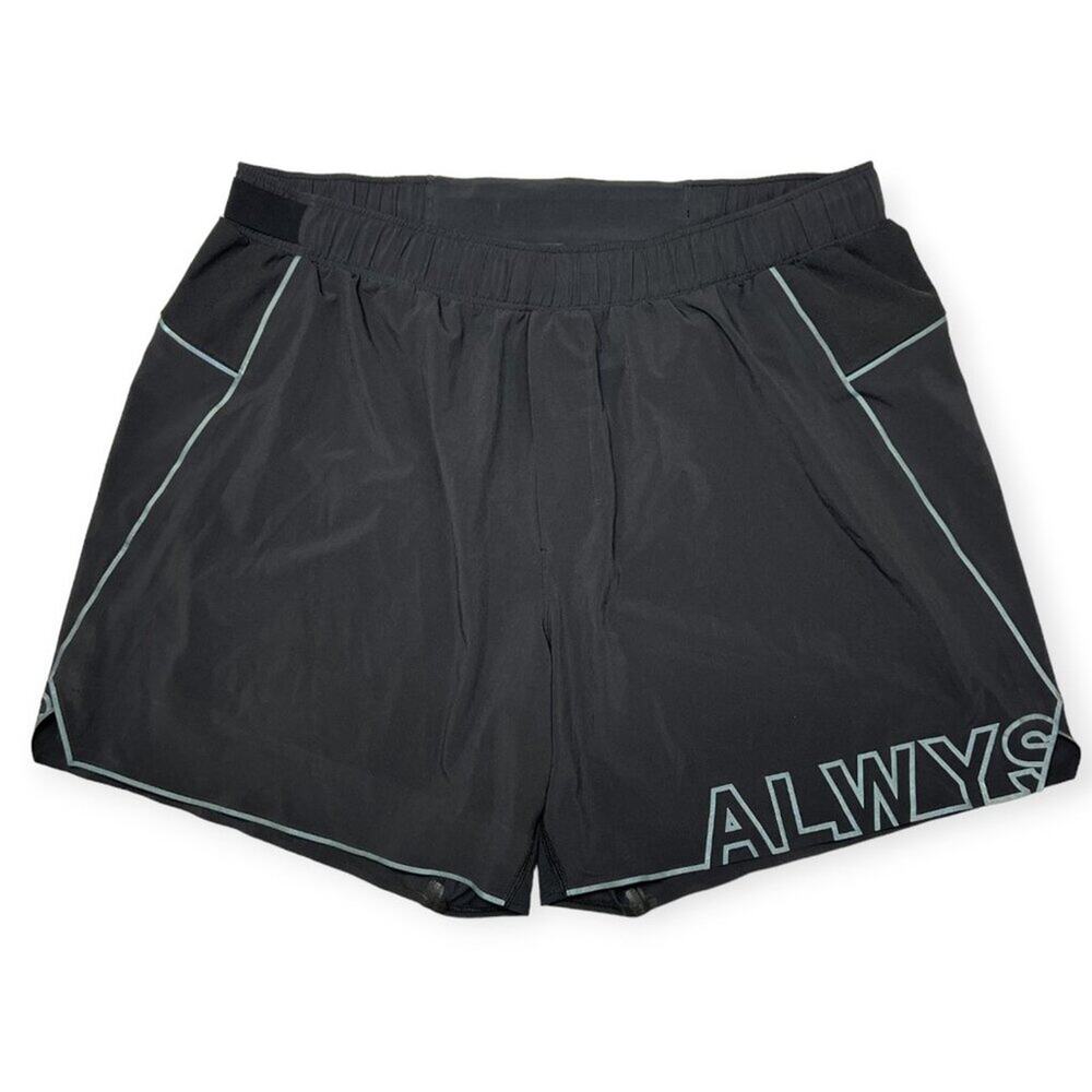 Lululemon Surge Running Shorts MENS XL Black Reflective 6" No Liner Training